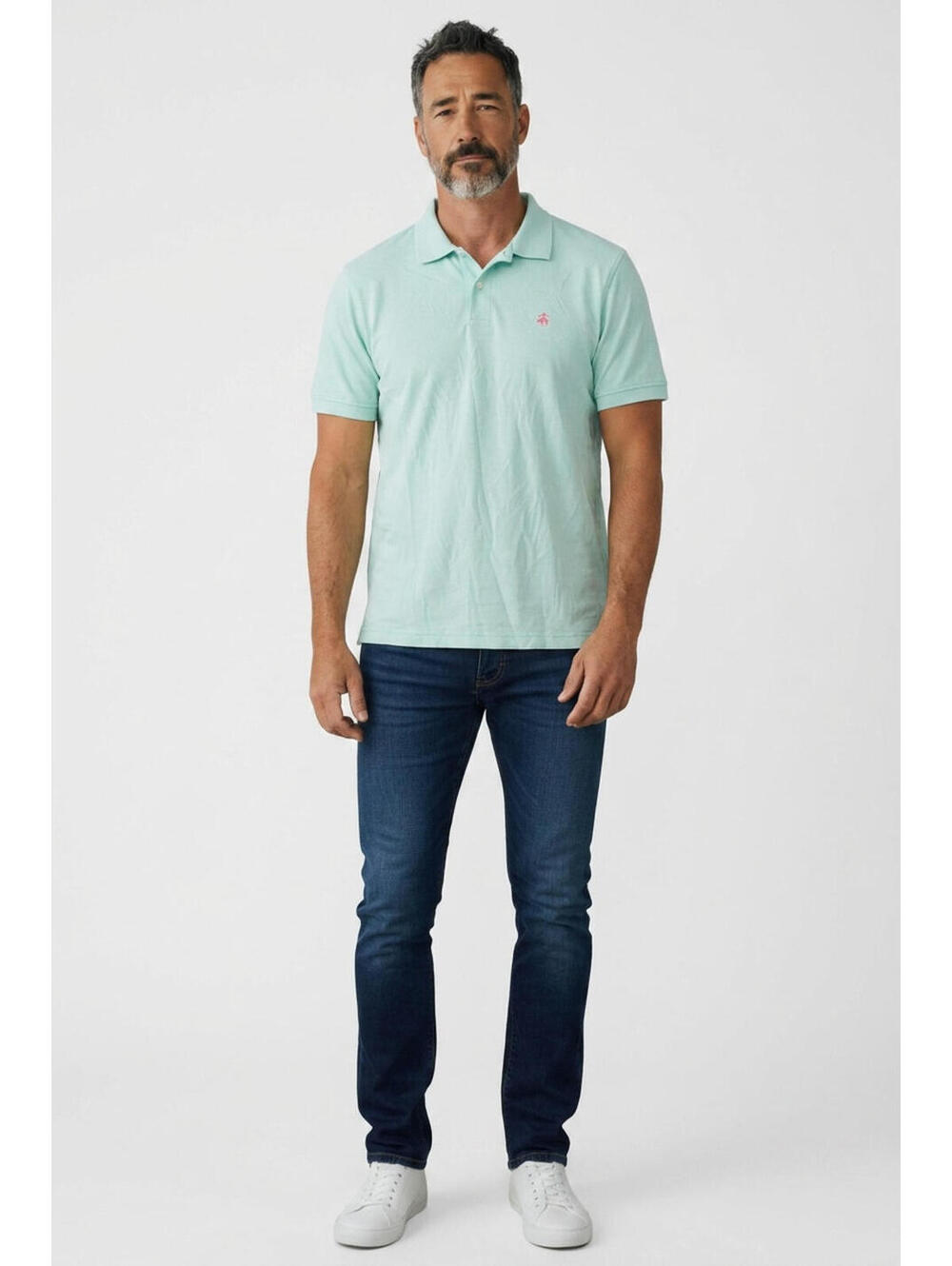 Brooks Brothers Mens XXL Original Fit Polo Shirt Mint Green Pink Logo - Picture 1 of 6